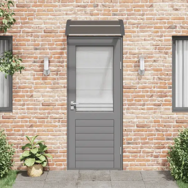 Uksevarikatus välisuksele, must polükarbonaat, 80 x 75 cm – 3