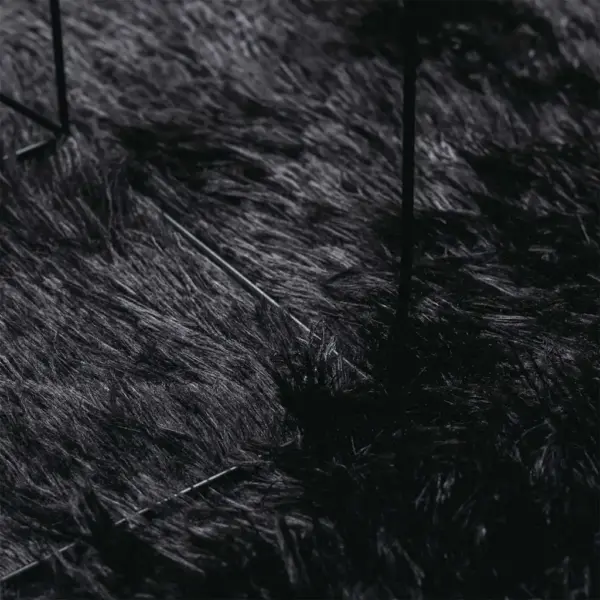 Ümar kõrge karvaga Shaggy vaip NAVARRA, must, 100 cm, polüester – 7
