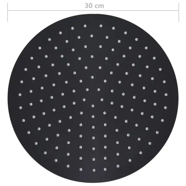 Must ümar vihmadušiotsik roostevabast terasest, 30 cm – 7