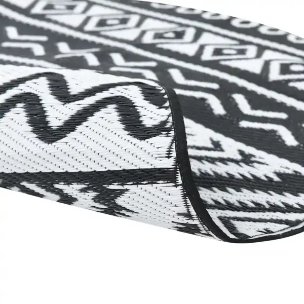 Ümberpööratav must ümmargune õuevaip ARAKIL, polüpropüleen, Ø 200 cm – 4