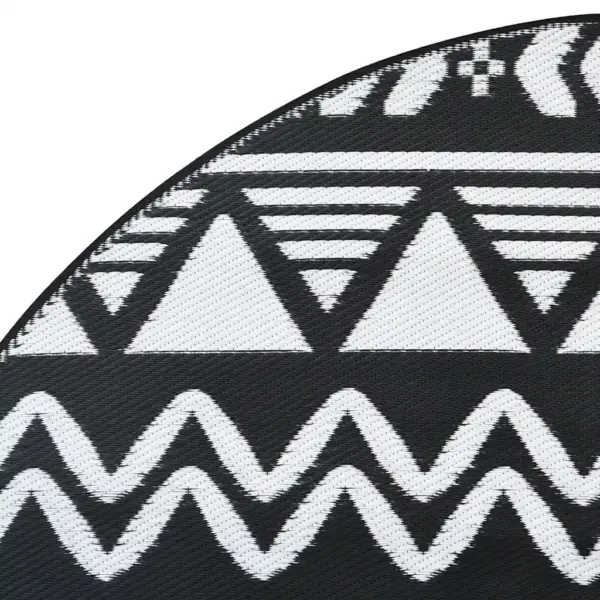 Ümberpööratav must ümmargune õuevaip ARAKIL, polüpropüleen, Ø 200 cm – 5