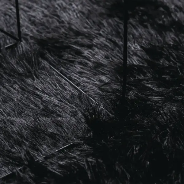 Ümmargune kõrge narmaga Shaggy vaip NAVARRA, must, 120 x 120 cm, polüester – 7