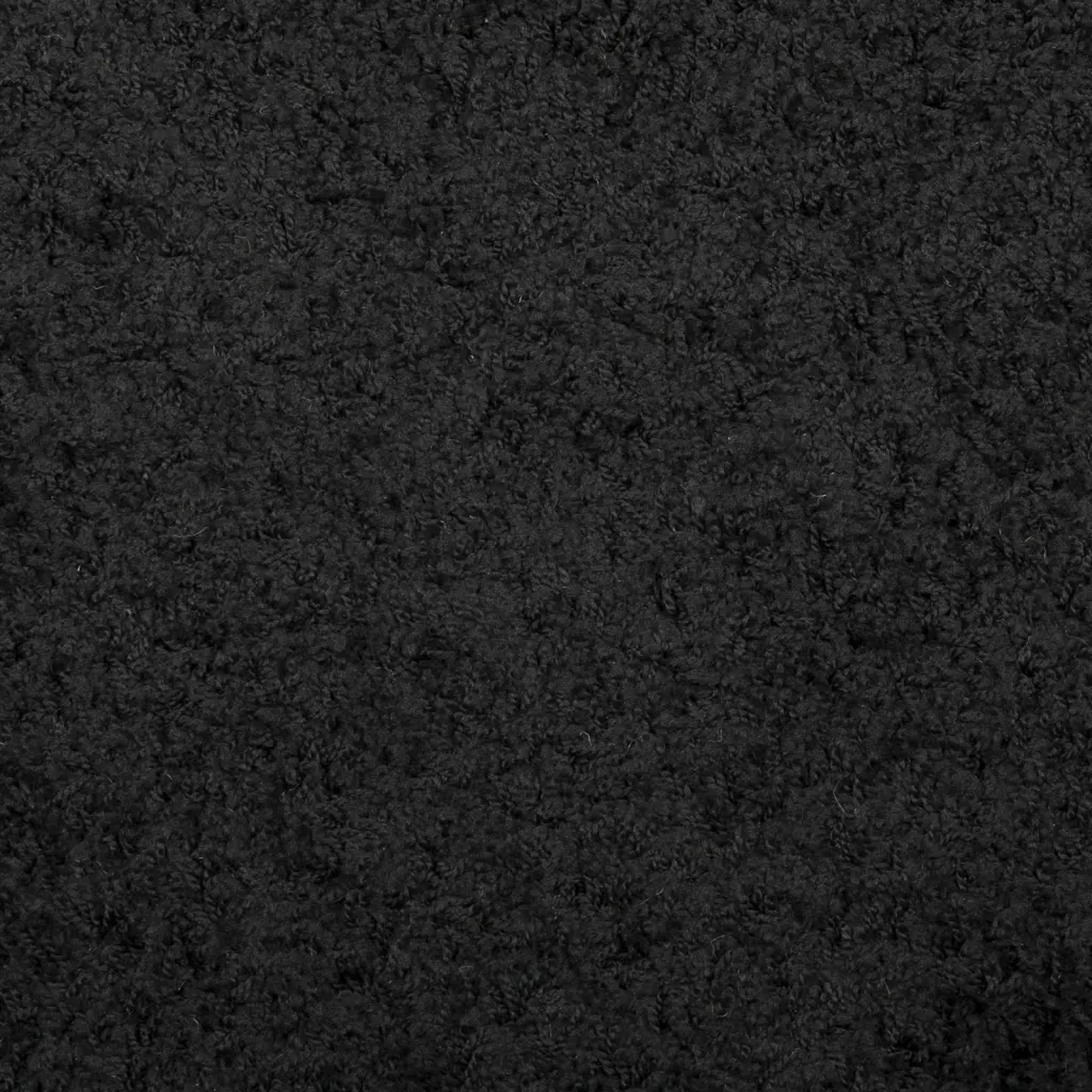 Ümmargune kõrge narmaga shaggy vaip, must, Ø 100 cm