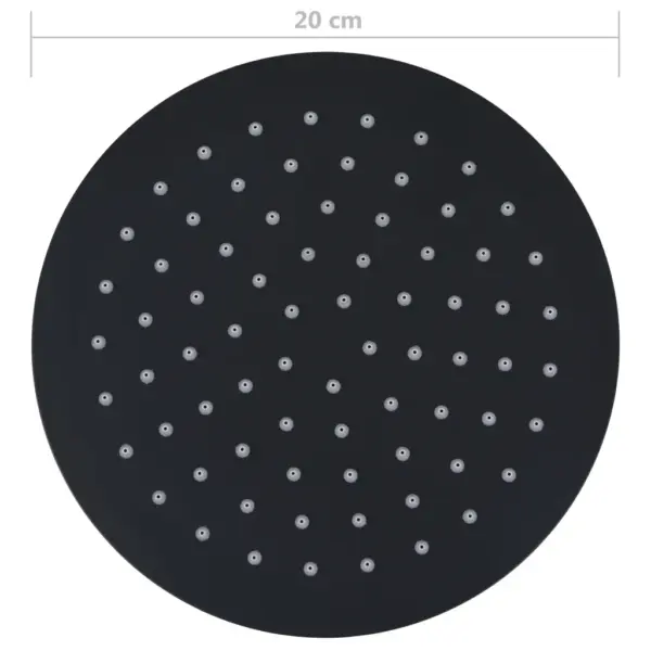 Vihmaduši otsak, ümar, must roostevaba teras, 20 cm – 7