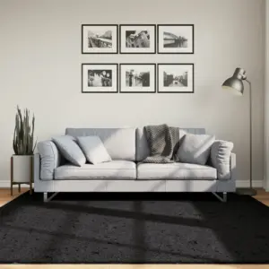 Must lühikese karvaga vaip OVIEDO, 200 x 200 cm, 100% polüester