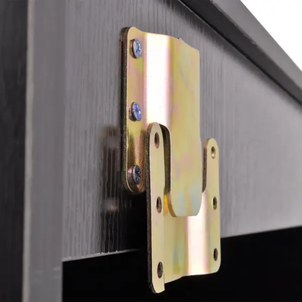 Neljaosaline vannitoamööbli komplekt valamu ja kraaniga, must, seinale kinnitatav valamukapp 40 x 34 x 20 cm – 6