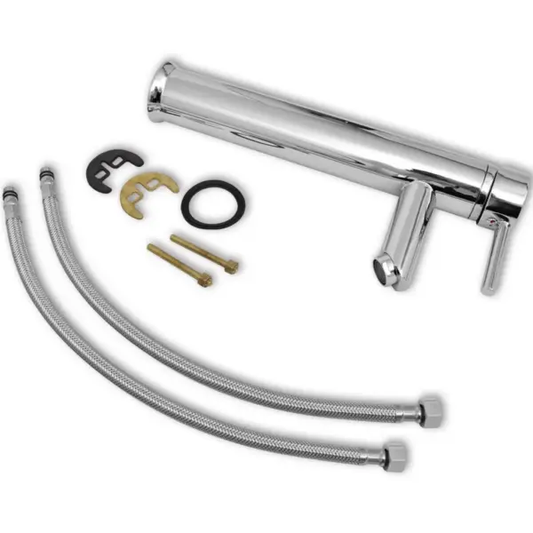 Neljaosaline vannitoamööbli komplekt valamu ja kraaniga, must, seinale kinnitatav valamukapp 40 x 34 x 20 cm – 10