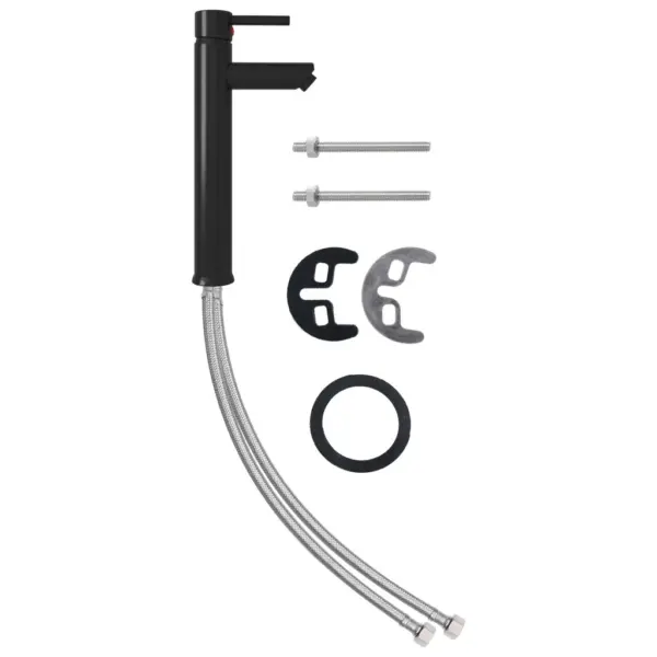 Must ühe kangiga vannitoavalamusegisti, messing, 12 x 30 cm – 2