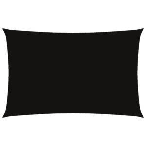 Veekindel ristkülikukujuline päikesepuri mustast oxford-kangast, 4 x 7 m