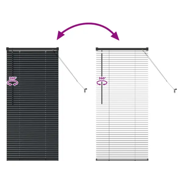 Must alumiiniumist Veneetsia ruloo, 60 x 130 cm – 11