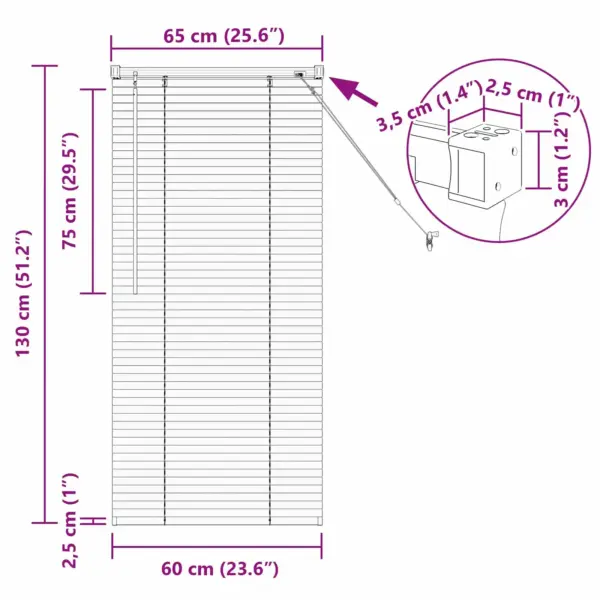 Must alumiiniumist Veneetsia ruloo, 60 x 130 cm – 13
