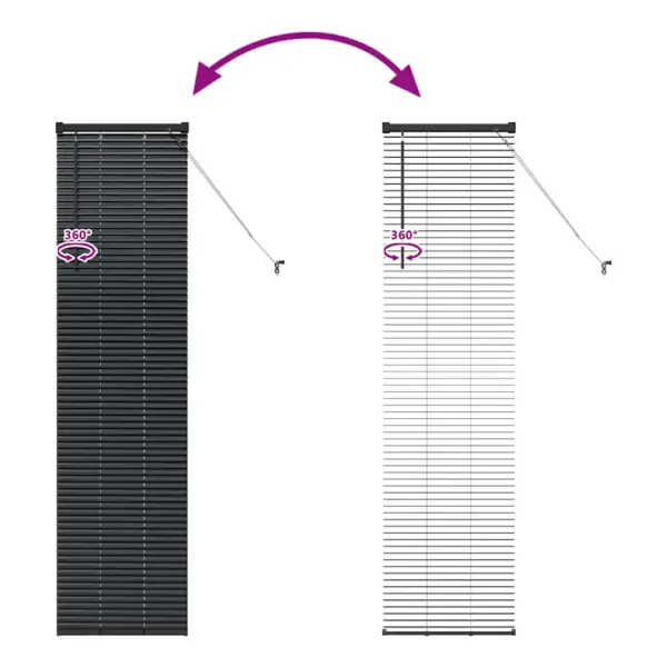 Must alumiiniumist venetsia ruloo, 175 x 50 cm – 11