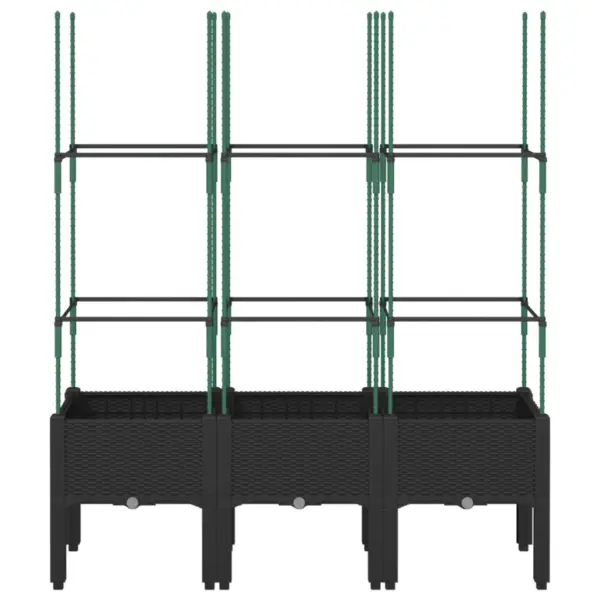 Võrega taimekast ronitaimedele, must PP, 120 x 40 x 142,5 cm - 3