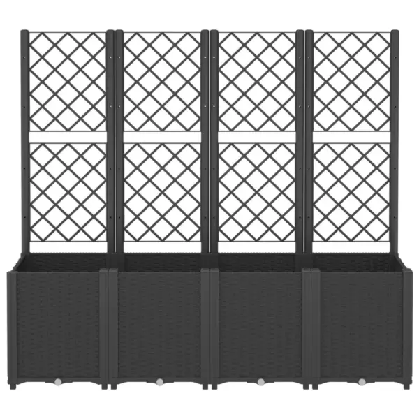 Must võrega taimekast, rotangimustriga PP, 160 x 40 x 140 cm – 3