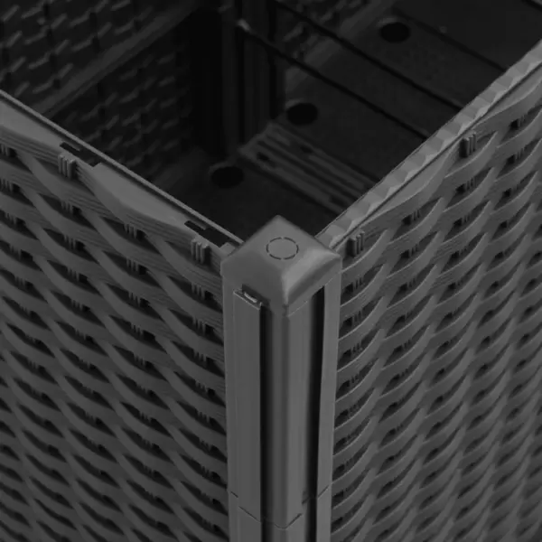 Must võrega taimekast, rotangimustriga PP, 160 x 40 x 140 cm – 6