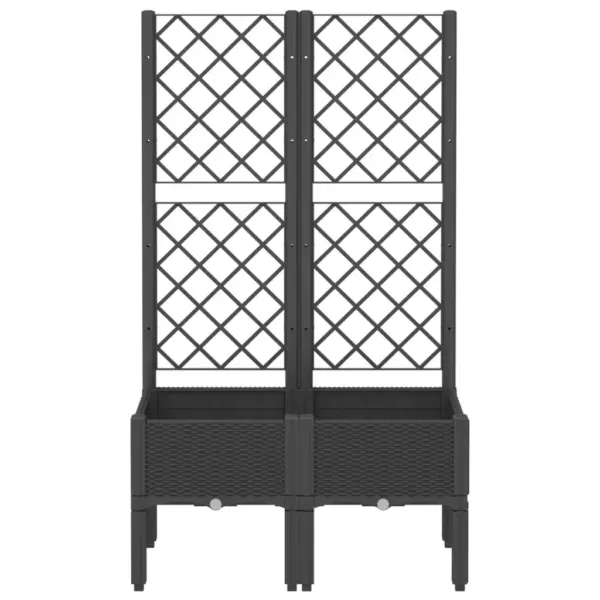 Must võrega kõrgendatud taimekast, PP, 80 x 40 x 142 cm – 3