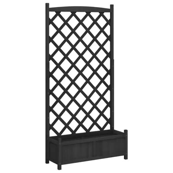 Must nulupuidust võrega taimekast, 90 x 35 x 180 cm – 2