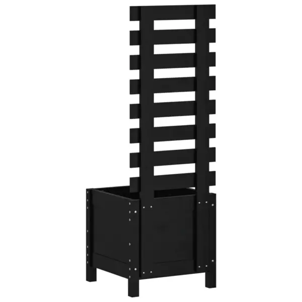 Võrega taimekast, must täismännipuidust, 39 x 39,5 x 114 cm – 4