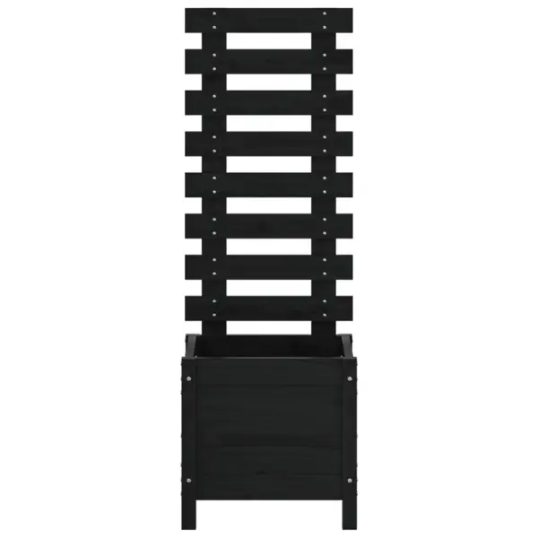 Võrega taimekast, must täismännipuidust, 39 x 39,5 x 114 cm – 5