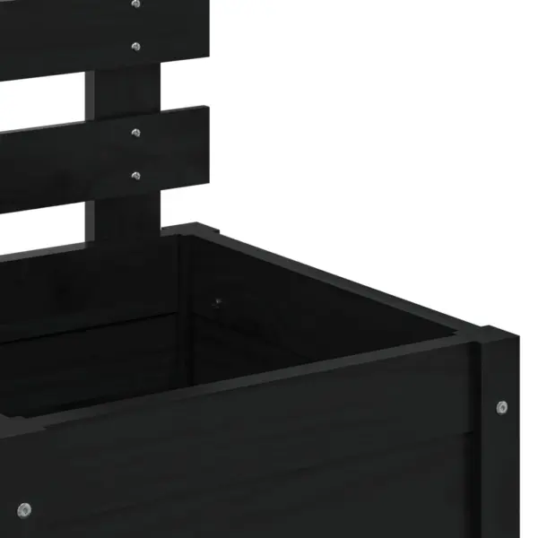 Võrega taimekast, must täismännipuidust, 39 x 39,5 x 114 cm – 7