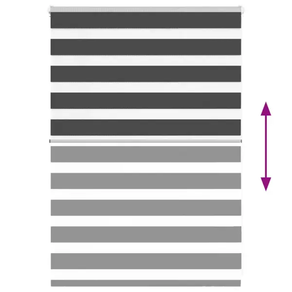 Must zebra ruloo kettmehhanismiga, 115 x 100 cm, polüesterkangas 110,9 cm – 5