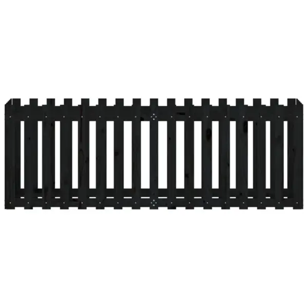 Aialippidega kõrgendatud taimelava, must männipuit, 200 x 50 x 70 cm – 5