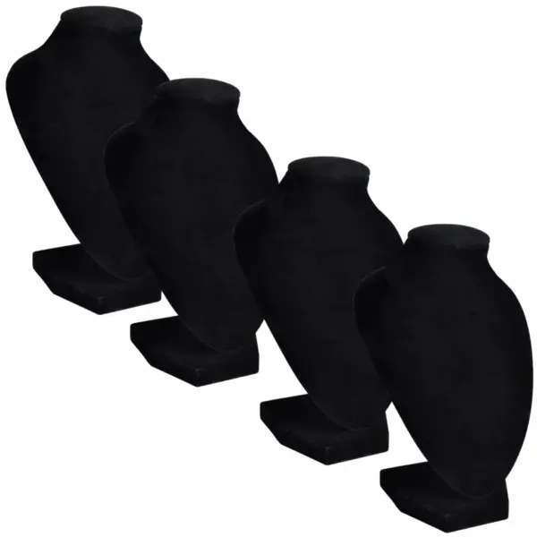Mustad flanellist kaelakee esitlusbüstid, 4 tk, 9 x 8,5 x 15 cm – 2