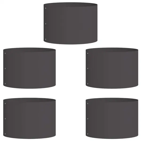 Istutusrõngad aeda, 5 tk, must külmvaltsitud teras, 30 x 30 x 20 cm – 2