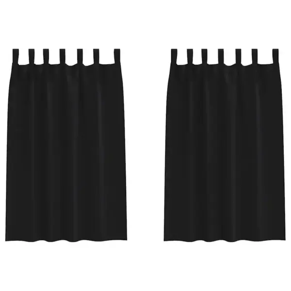 Pimendavad kardinad rõngastega, must polüester, 2 tk, 175 x 140 cm – 2