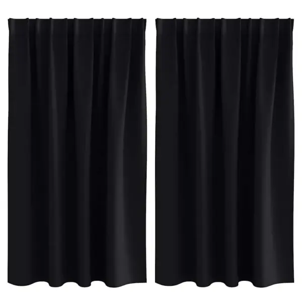 Pimendavad kardinad rõngastega, 2 tk, must polüester, 140 x 140 cm – 2
