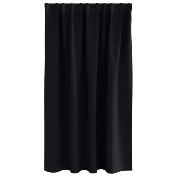 Pimendavad kardinad rõngastega, 2 tk, must polüester, 140 x 140 cm – 4