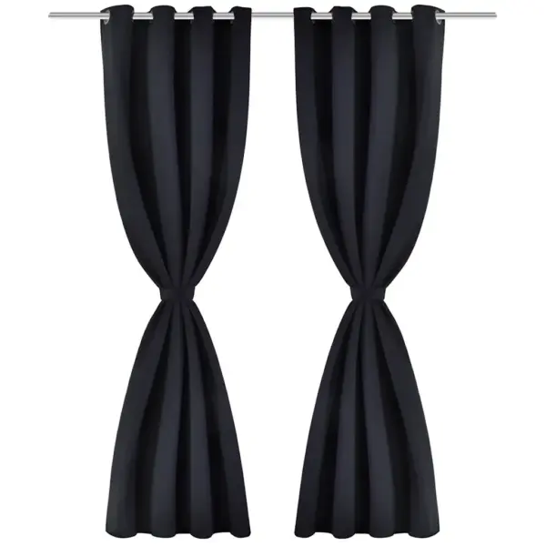 Mustad pimenduskardinad metallrõngastega, 2 tk, 135 x 245 cm – 2