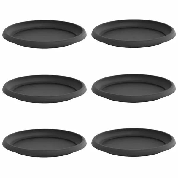 Ümmargune must plastist lillealus, 6 tk, Ø 23,5 x 2,5 cm – 2