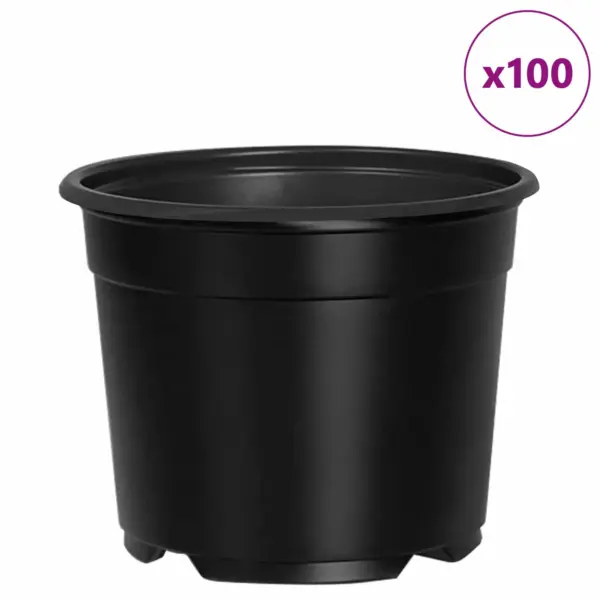 Plastikust lillepotid drenaažiavadega, 50 tk, must, Ø 15 x 12,5 cm – 4