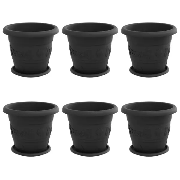 Plastist taimepotid drenaažiavadega, must, Ø 26 x 21,5 cm, 6 tk – 2
