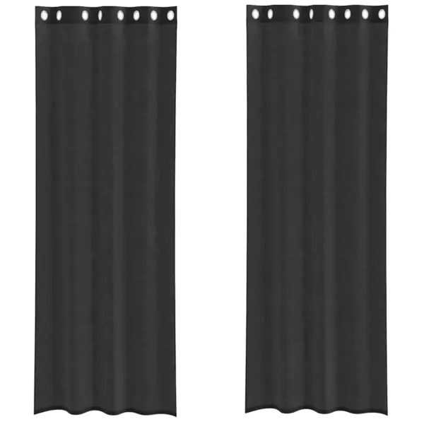 Poolläbipaistvad rõngaskardinad, 2 tk, must, 140 x 260 cm – 2