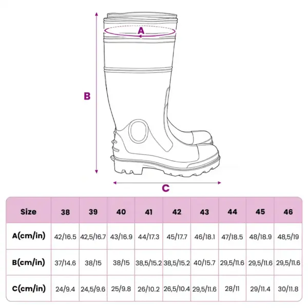 Veekindlad PVC kummikud, mustad, 40 cm, suurus 44 – 9