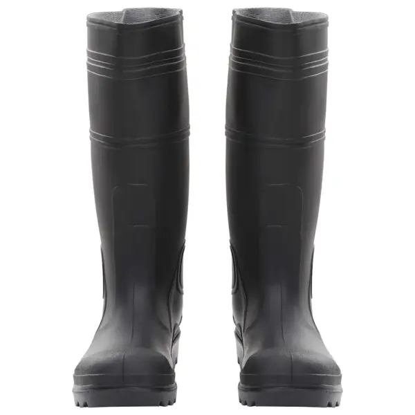 Veekindlad mustad PVC kummikud libisemiskindla tallaga, suurus 38, kõrgus 37 cm – 3