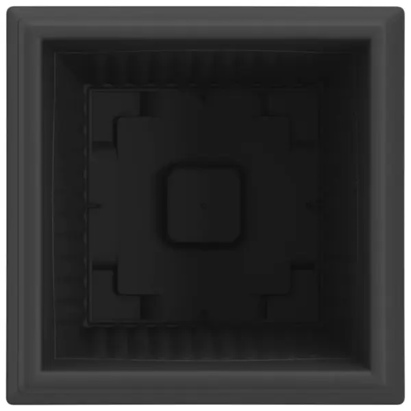 Ruutlillepotid äravooluaukudega, 24 tk, must plast, 33 x 33 x 26 cm – 7