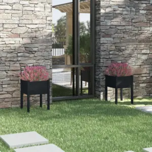 Aia taimekastid 2 tk, mustad männipuidust, 50 x 50 x 70 cm