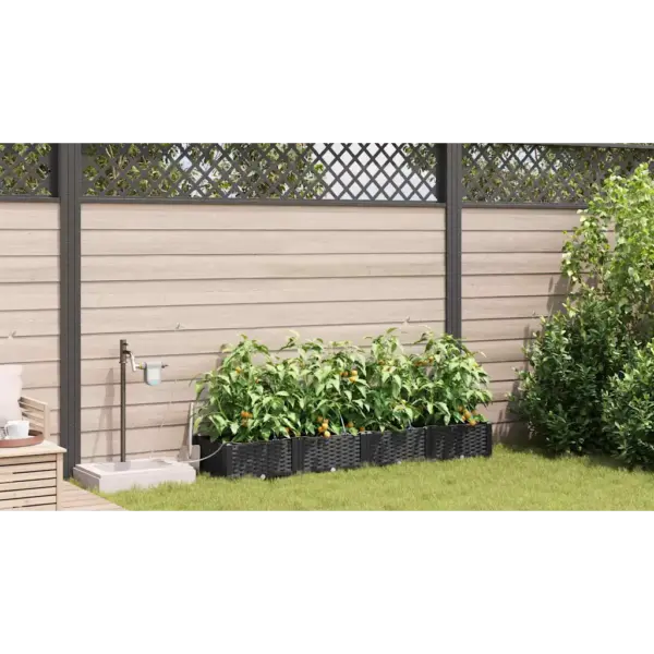 Aia istutuskastid kastmissüsteemiga, 4 tk, must teras, 160 x 40 x 22 cm – 4