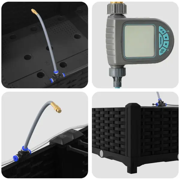 Aia istutuskastid kastmissüsteemiga, 4 tk, must teras, 160 x 40 x 22 cm – 9