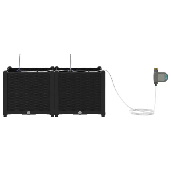 Aia istutuskastid kastmissüsteemiga, 2 tk, must teras, 80 x 40 x 37,5 cm – 6