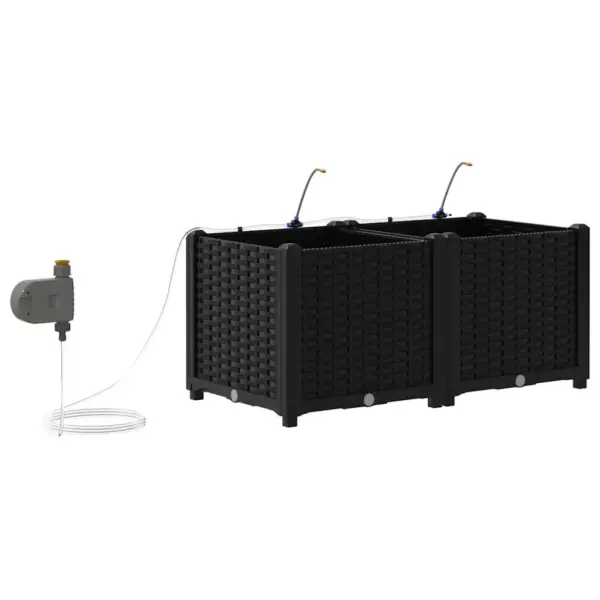 Aia istutuskastid kastmissüsteemiga, 2 tk, must teras, 80 x 40 x 37,5 cm – 8