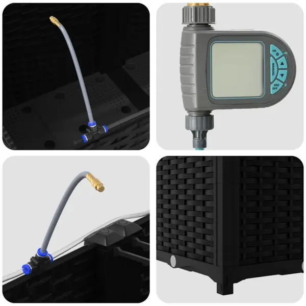 Aia istutuskastid kastmissüsteemiga, 2 tk, must teras, 80 x 40 x 37,5 cm – 9