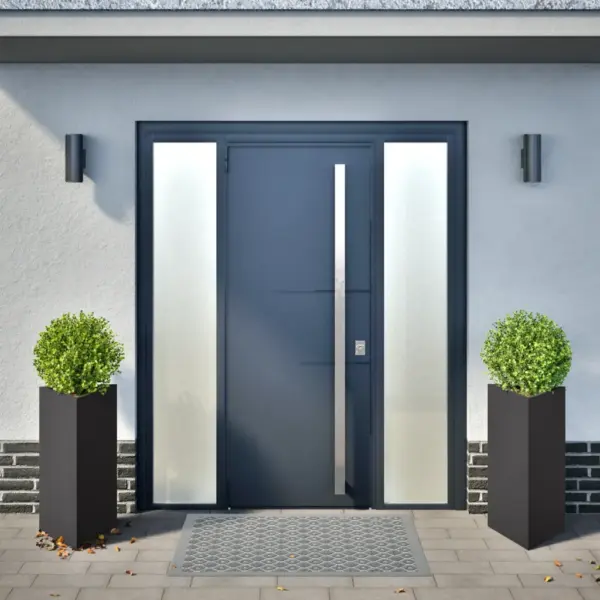 Kolmnurksed aia taimekastid põhjaga, 2 tk, must teras, 40 x 34,5 x 70 cm – 3