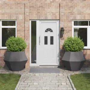 Terasest taimekastid välitingimustesse, 2 tk, must, 100 x 100 x 80 cm