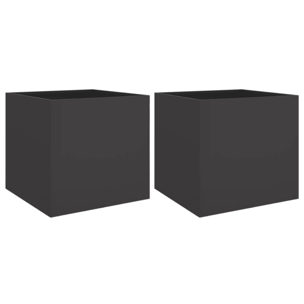 Mustad taimekastid külmvaltsitud terasest, 2 tk, 49 x 47 x 46 cm – 2