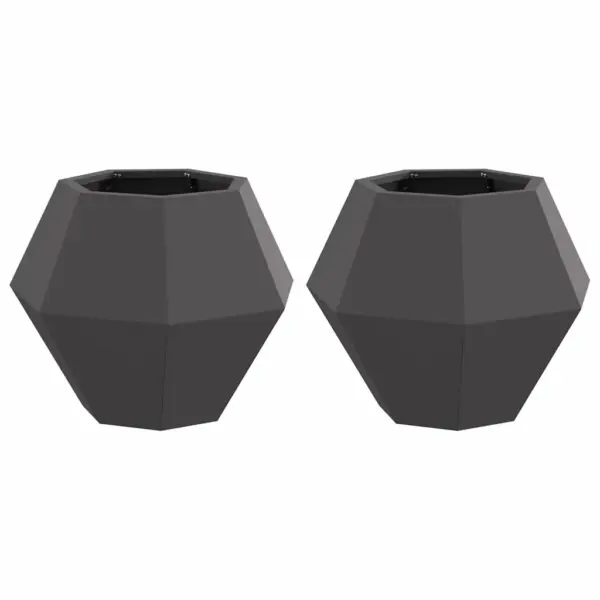 Terasest taimekastid, 2 tk, must, 50 x 50 x 40 cm – 2