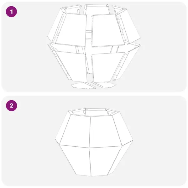 Terasest taimekastid, 2 tk, must, 50 x 50 x 40 cm – 9